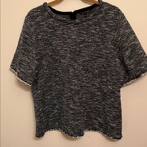 Banana Republic top in black and white with sparkle.